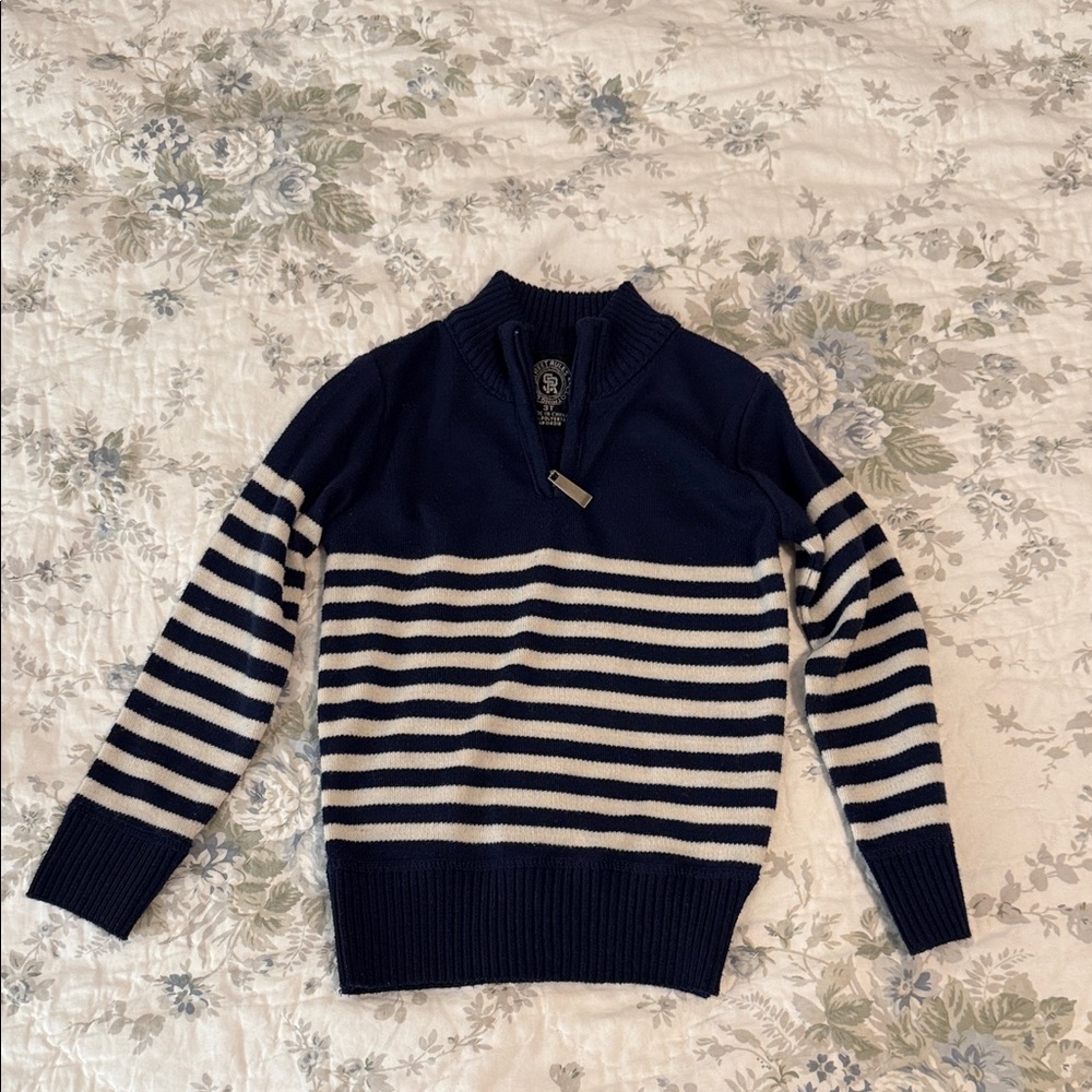 Navy and White Striped kids Sweater